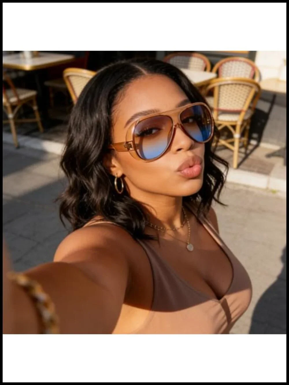 Retro Oversized Square Aviator Sunglasses UV400 Protection for Driving